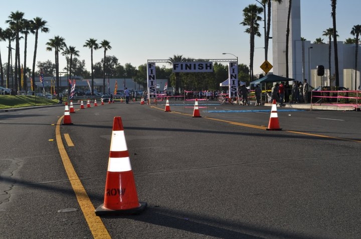 Coned off race area
