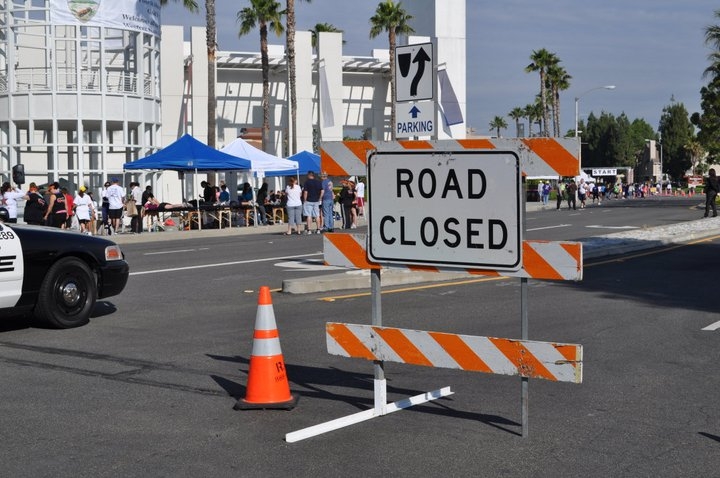 Road blocked for race
