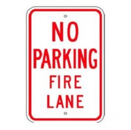 No Parking Fire Lane Sign