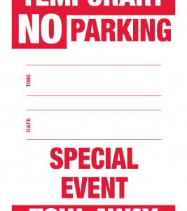 Temporary No Parking Sign - Special Event Tow-Away