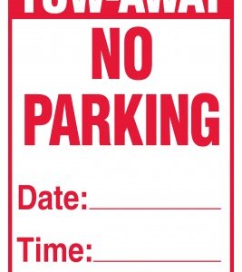 Temporary Tow-Away No Parking Sign